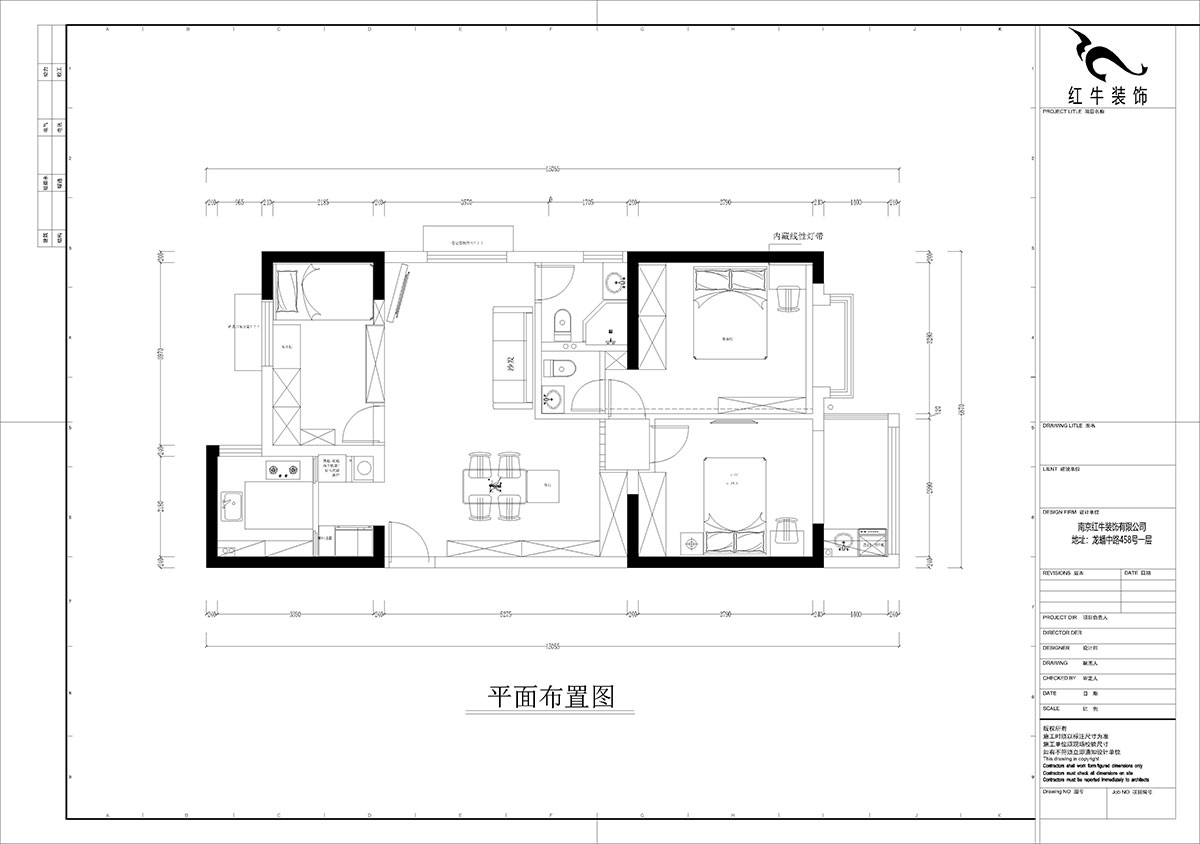 孟宪涛|观泓雅苑A区6-2101-115㎡-法式南洋复古风格|3室1厅2卫|新房装修|定制家|全包16万|00_02平面布置图
