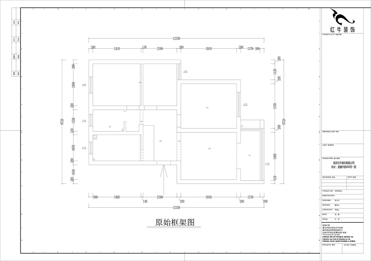 孟宪涛|摄山星城步青苑18-2-604-120㎡-现代简约风格|4室2厅2卫|毛坯房装修|定制家|全包16万|00_01一楼原始框架图
