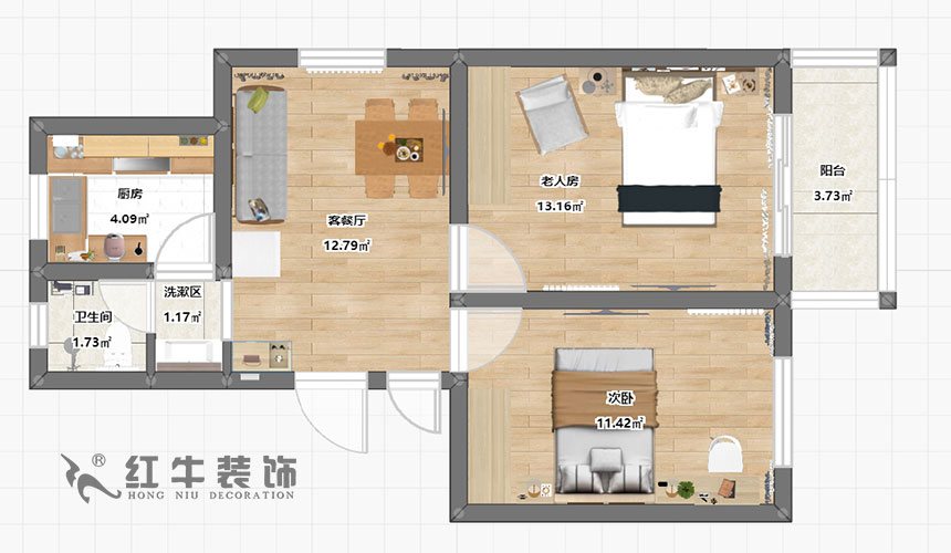 余玮_新庄53号11-201-93㎡-现代风格_2室2厅1卫(旧房改造)_定制家¥110061_全包11