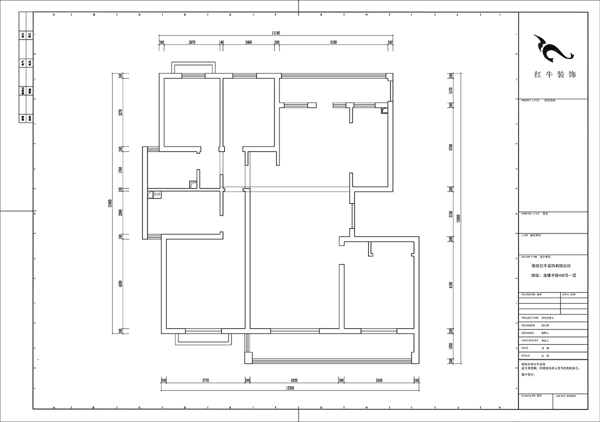 陆利民|羊山湖14-502-160㎡+阁楼-现代风格|4室2厅2卫|新房装修|定制家|全包31万|00_01原始结构图