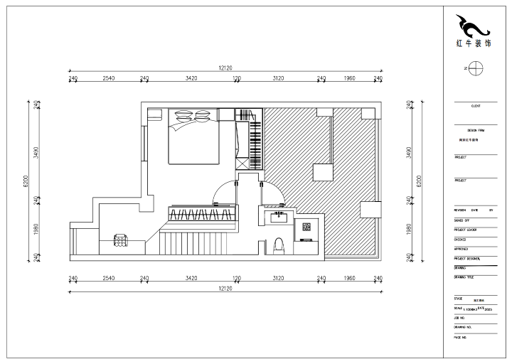 朱明琪|莱茵铂郡922室-69㎡-原木风格|复式|loft公寓|2室2厅2卫|老房装修|定制家|全包12万|00_04二楼平面设计图